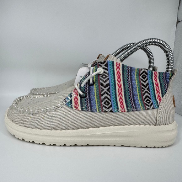Hey Dude Wendy Mid Y Boho Crafted Light Grey Multi Youth Size 3 40984-0ES - Picture 4 of 8
